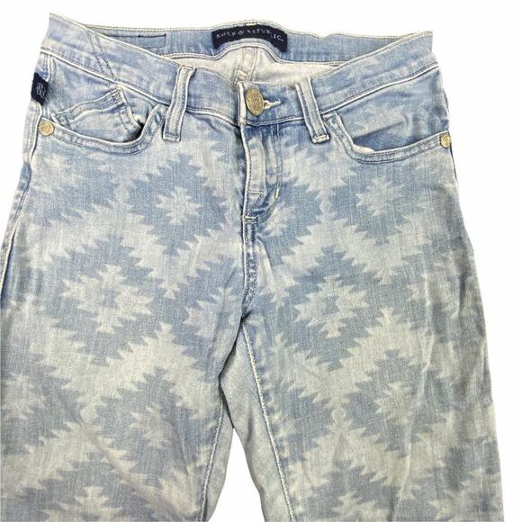 Rock & Republic Berlin Dreamcatcher Skinny Jeans Size 4 Blue White - Picture 3 of 14